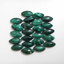 Fabulous Green Malachite Loose Gemstone Marquise 22 Piece Lot For Making Jewelry picture