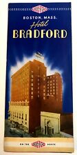 1942 Hotel Bradford Boston Massachusetts MA Advertising Brochure Rate Card 2 Pc. picture