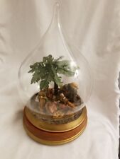 FONTANINI 56810 Music Box Lighted Rare w HF and 3 kings Hand blown glass dome picture