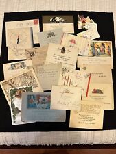 Lot 19 Vtg Art Deco 1920's 1930's Single Panel Christmas Cards Snowy Houses picture