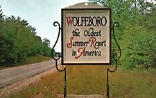 Vintage Postcard Wolfeboro Oldest Summer Resort Impressive Sign New Hampshire NH picture