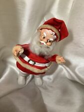 Vintage 1950’s Fabric & Hard Plastic 7”Santa. Made In Japan picture