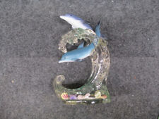 Lenox 2000 Wave Divers Dancing Dolphins on Sea Wave  8.5” Lucite Figurine picture
