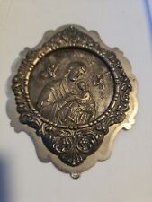 ANTIQUE SILVER MEDAlion Greek Christian Icon Virgin Mary with Jesus picture