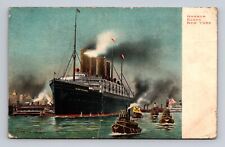 c1904 UDB Postcard SS Kaiser Wilhelm Harbor Scene New York Later Agamemnon picture