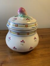 vintage ceramic canister with Strawberry Finial And Floral Design picture
