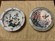 2 Wall Plates Rose Color Dawn and Crimson Blush By Lena Liu Morning Jewels Coll. picture
