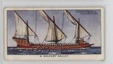 1937 Churchman's The Story of Navigation Tobacco A Maltese Galley #27 1i3 picture