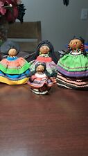 4 Vintage Florida Seminole Hand Crafted Beaded Dolls picture