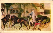 Vintage Postcard- Horses and broken carriage picture