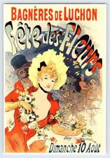 Poster Flower Show Bagneres de Luchon 1890 Jules Cheret Reprint Postcard BRL20 picture