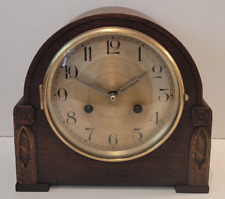Antique c1930’s German “Haller” Ecclesiastical Style Oak Chiming Mantel Clock picture