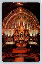 Montreal Quebec-Canada, Main Altar, Notre Dame Church, Vintage Souvenir Postcard picture