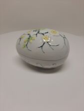 VTG Chamart Limoges France Hand Painted Yellow Floral Jewelry Trinket Box Egg  picture