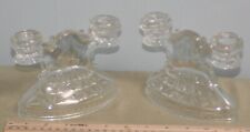 Vintage set of 2 L.E. Smith Glass candle holders picture