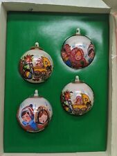 Vintage 1970s Christmas Decorations Bradford Unbreakable Glass Ornaments  picture