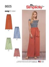 Simplicity Pattern 8605 Wide Leg Pants Midi Maxi Skirt Tie Belt Size 6-24 Uncut picture