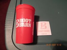 BOOT BARN WORK WEAR COWBOY RED AND WHITE DRINK CUP 22OZ BPA FREE & NOTE PAD NEW picture