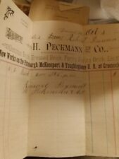 Antique 1838 Bill of Sale H.PECKMANN & CO..COMMON PRESSED FANCY BRICK picture