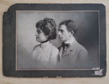 Pittsburgh, PA Cabinet Card 1900 fantastic couple profile, Kaufmann's Pittsburg picture