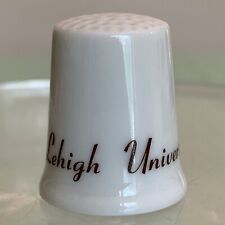 Vintage Thimble Lehigh University of Pennsylvania PA White Porcelain Sewing 1.25 picture