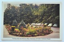 Portland OR Oregon Sanctuary of O.S.M. Parking Area Vintage 1954 Postcard D3 picture