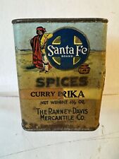 SANTA FE BRAND FOODS Paper Labeled Tin Spice Can Arkansas City, Kansas picture