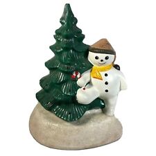 Vintage Christmas Tree Ceramic Mold Lighted Snowman 12