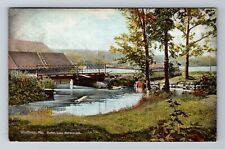 Winthrop ME-Maine, Outlet, Lake Maranacook, Antique, Vintage c1910 Postcard picture