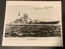 WWII German Bruno Rzconka Bismarck Battleship Survivor Signed Photo picture