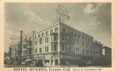 Autos Hotel Hughes Fresno California 1920s Postcard Highway 99 roadside 8697 picture