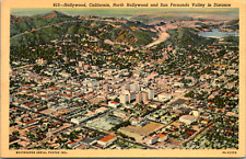 North Hollywood San Fernando California CA Elevated View C. 1940's Postcard picture