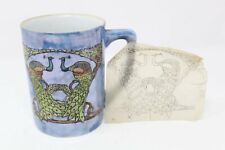 COFFEE MUG STUDIO PAINTED BY JEAN HELM WITH PEACOCKS picture