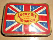 VINTAGE TOBACCO TIN LUCKY HIT READY RUBBED TOBACCO EMPTY picture