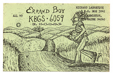 Vintage QSL Radio Card - Errand Boy Lewiston, Maine picture