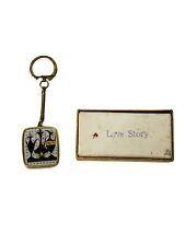 Vintage Clover Sankyo Japan Mini Music Box Keychain Plays “Love Story” Works picture