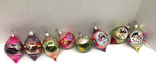 Mercury Glass Vintage Christmas Tree Ornaments Lot of 8 picture
