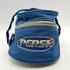 Vintage Pepsi Bicycle Zipper Saddle Bag Logo Promo Blue Nylon Hook & Loop Straps picture