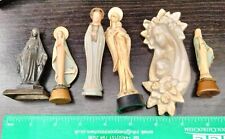 6 vintage antique Virgin Mary & Madonna with Jesus small figures picture