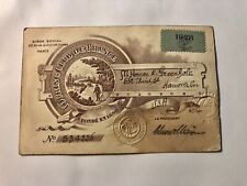 CIRCA 1928 BICYCLING CLUB OF FRANCE MEMBERSHIP CARD picture