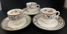 Vintage W H Grindley Demitasse Teacup & Saucer Baroda Set of 3 made in England picture