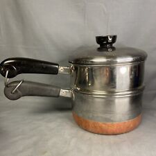 Vintage Revere Ware 1801  1.5 Qt Quart  Sauce Pan Pot with lid Steamer Basket picture
