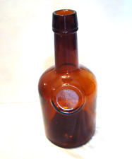 Antique Amber Cork Top Liquor WHISKEY BOTTLE, BIM Tooled Top, Large 
