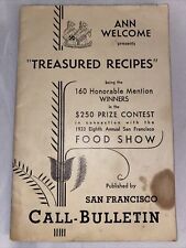 1933 The Call Bulletin San Francisco CA  Treasured Recipes Food Show Antique picture