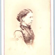 c1860s Gloucester, England Cute Christian Girl Cross CdV Photo Card Soley H16 picture
