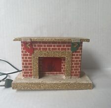 Vintage Cardboard Mid Century CHRISTMAS Lite Up Fire Place W Original Box No Lid picture