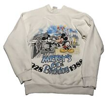 Vintage Disney Sweatshirt Adult M Medium White Mickey's 60th Birthday 1988 AC3 picture