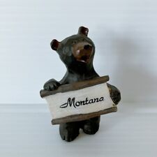 Wooden Bear Collectible Figurine Montana Wooden Bear Souvenir Gift picture
