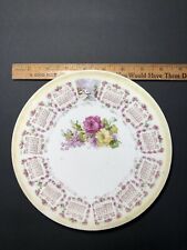 1909 Antique Calendar Plate, Pope Gosser China Lovely Floral, Ad Text Faded* picture
