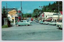 c1950s Main Street View~Arrowhead Hotel~Eagle Bay Inlet~New York NY~VTG Postcard picture